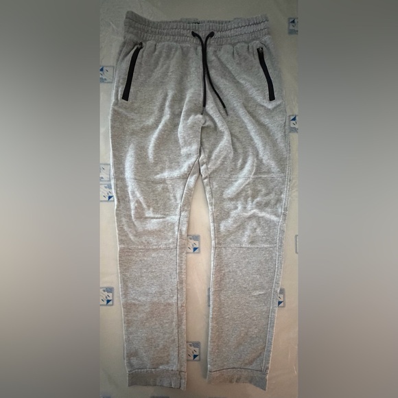 H&M Other - H&M Gray Jogger Sweatpants Black Zipper Pockets Moto style knees Medium